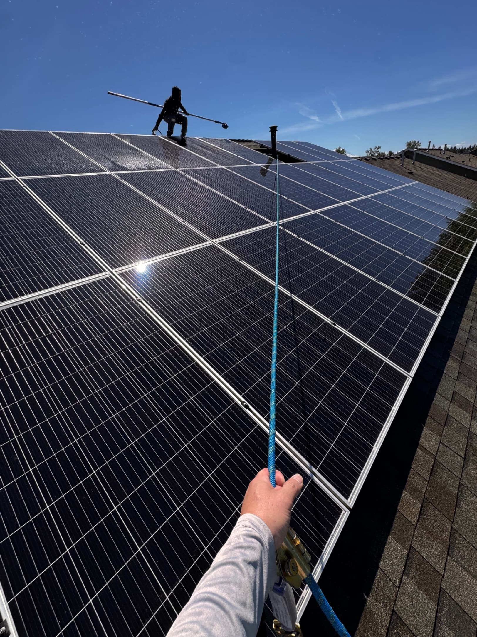 Solar Panel Cleaning — Before - Solar Panel Cleaning in King County WA — after
